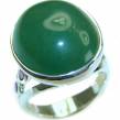 Vintage  Style  Jade  14K Gold over .925 Sterling Silver handmade Cocktail Ring s. 8