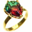 Brazilian Tourmaline 18K Gold  over .925   Sterling Silver Perfectly handcrafted Ring s. 8 1/4