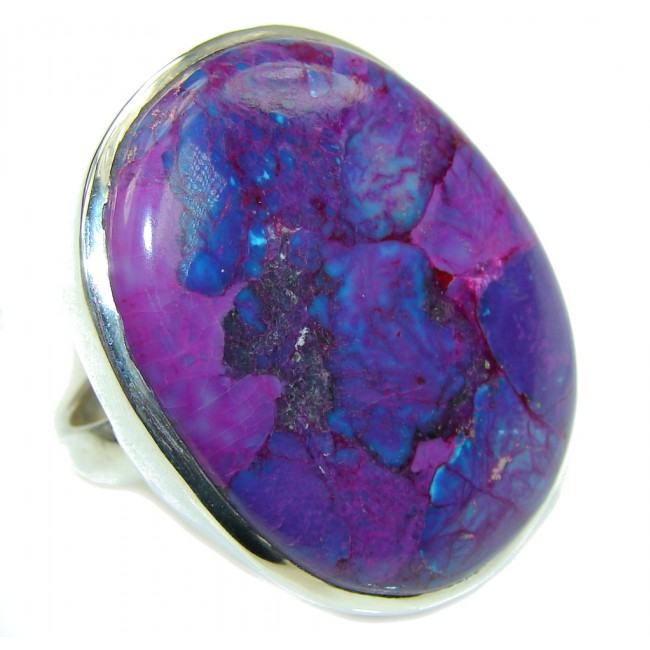 Jumbo Purple Turquoise Sterling Silver ring s. 9