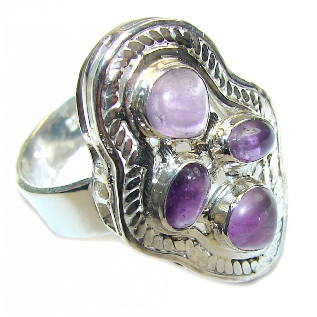 Delicate! Purple Amethyst Sterling Silver ring s. 10