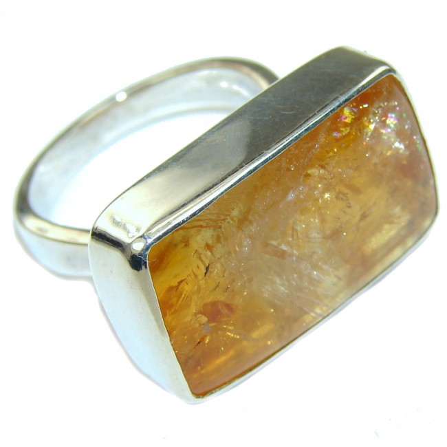 Amazing Golden Topaz Sterling Silver Ring s. 9