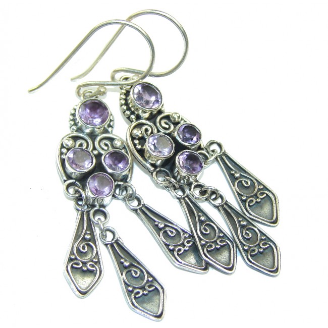New Design! Amethyst Sterling Silver earrings
