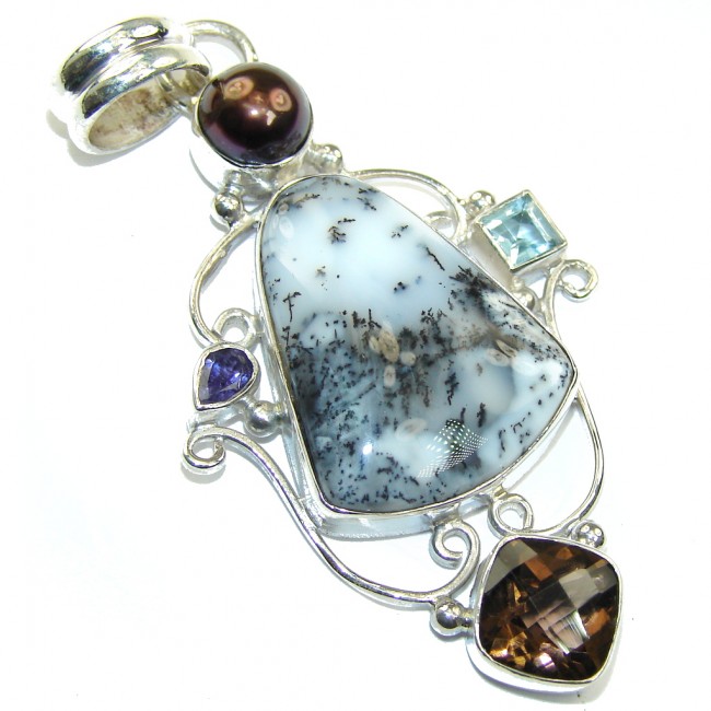 Amazing AAA Dendritic Agate Sterling Silver Pendant