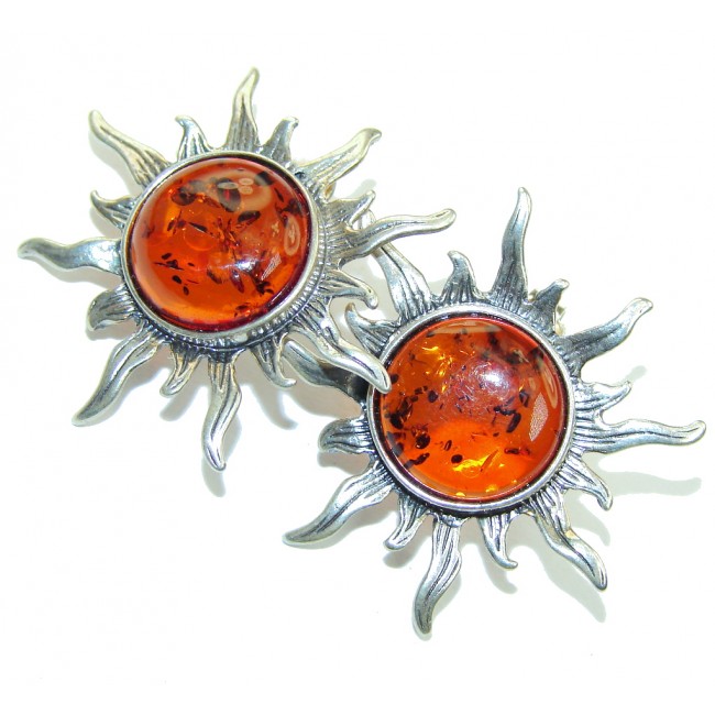 Perfect Gift! AAA Polish Amber Sterling Silver Earrings