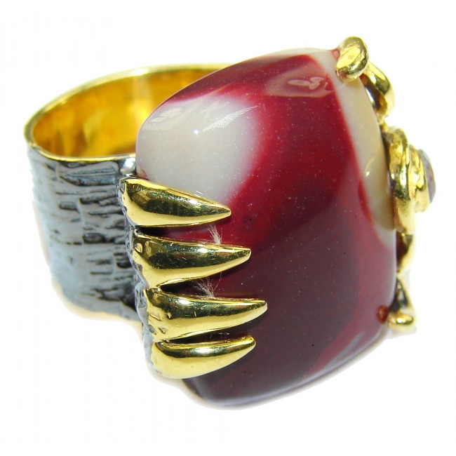 Big Amazing AAA Mookaite Sterling Silver Ring s. 7 1/4