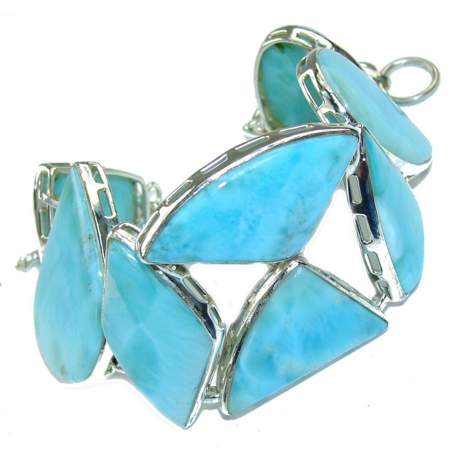 Ocean Beauty AAA Blue Larimar Sterling Silver Bracelet