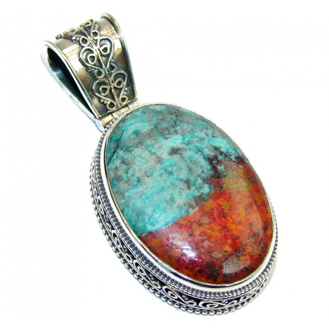 Perfect AAA Red Sonora Jasper Sterling Silver Pendant