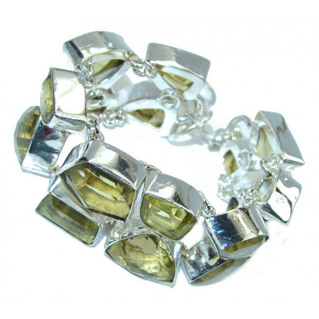 Summer Style Yellow Citrine Sterling Silver Bracelet
