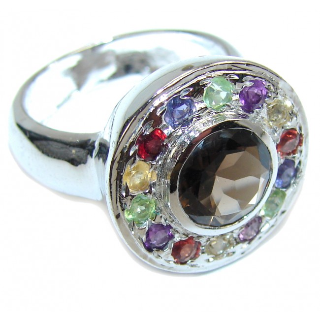 Pale Beauty! Brown Smoky Topaz Sterling Silver ring s. 9