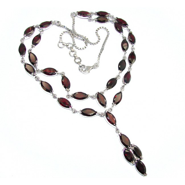 Celebrate Love AAA Red Garnet Sterling Silver handmade Necklace