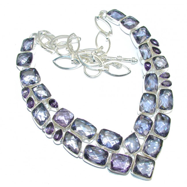 Secret Island! Created Light Purple Tanzanite Sterling Silver necklace