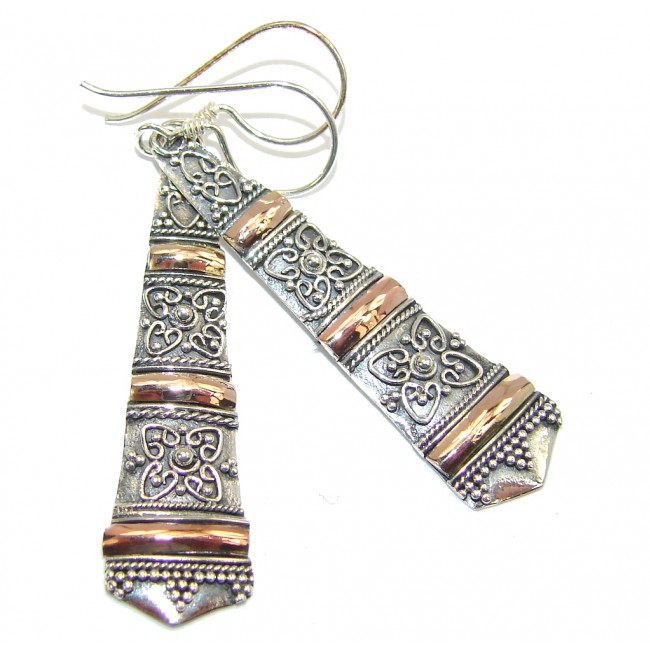 Natural Beauty Silver & Copper Sterling Silver Earrings