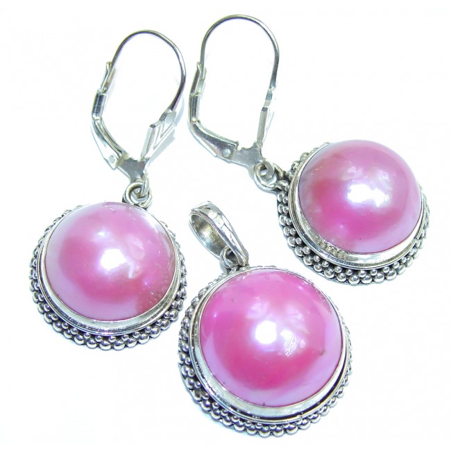 Secret Beauty Pink Blister Pearl Sterling Silver earring / Set