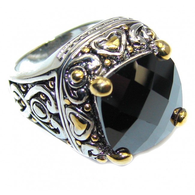Perfect Silver Hematite Sterling Silver Ring s. 6