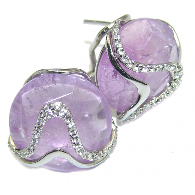 Pure Perfection Purple Amethyst gold over Sterling Silver earrings