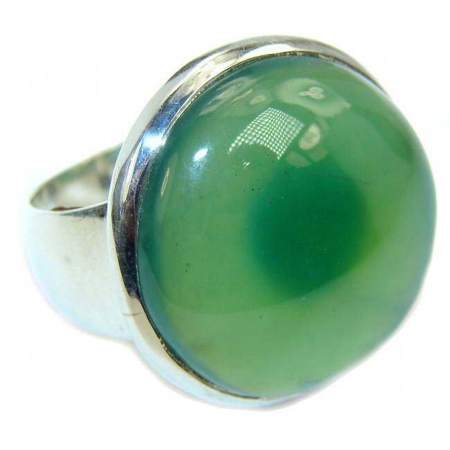 Dream Catcher Green Fluorite Sterling Silver Ring s. 8
