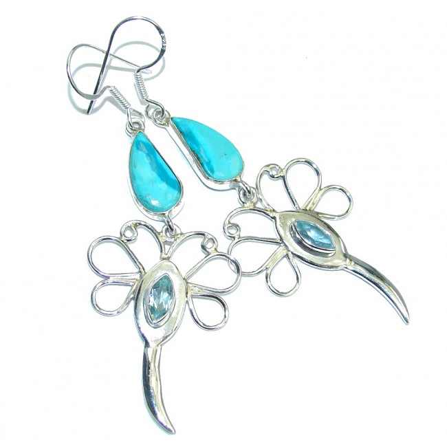 Free Spirit Slepping Beauty Turquoise Sterling Silver earrings