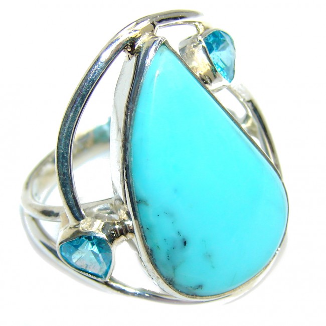Amazing Sleeping Beauty Turquoise Sterling Silver Ring s. 9