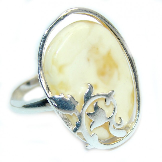 Genuine Butterscotch AAA Baltic Polish Amber Sterling Silver Ring s. 8 1/2