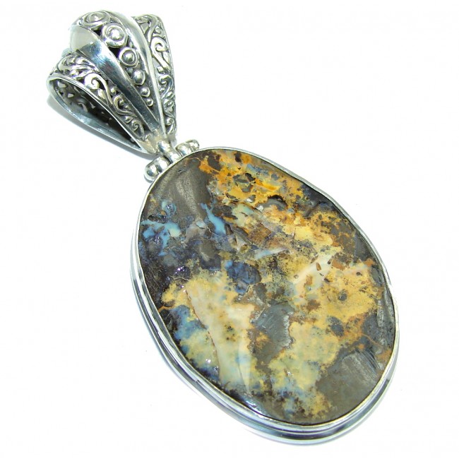 Beautiful Australian Boulder Opal Sterling Silver Pendant