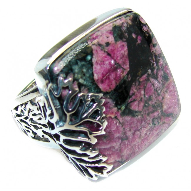 Natural AAA Russian Eudialyte Sterling Silver Ring s. 8 adjustable