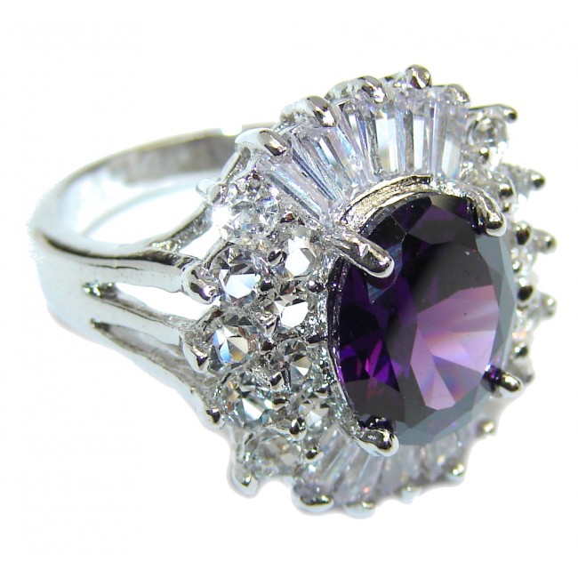 Classic Beauty Purple Cubic Zirconia Sterling Silver ring s. 6