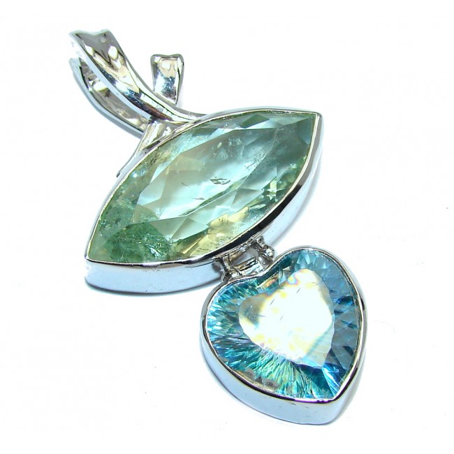 Sublime Green Amethyst Magic Topaz Sterling Silver Pendant