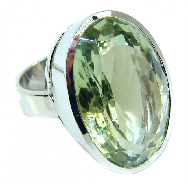 Chunky Sublime Green Amethyst Sterling Silver ring s. 6