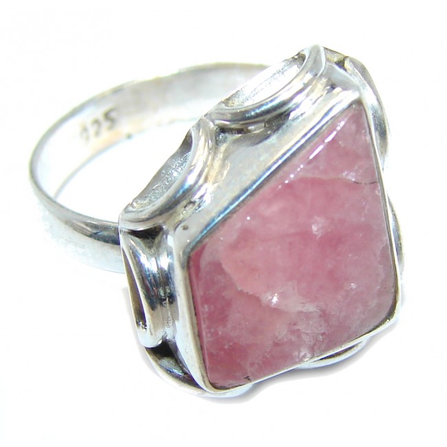 Good quality Pink Rhodochrosite Sterling Silver Ring s. 6
