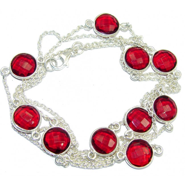 36 inches Red Passion Sterling Silver Necklace