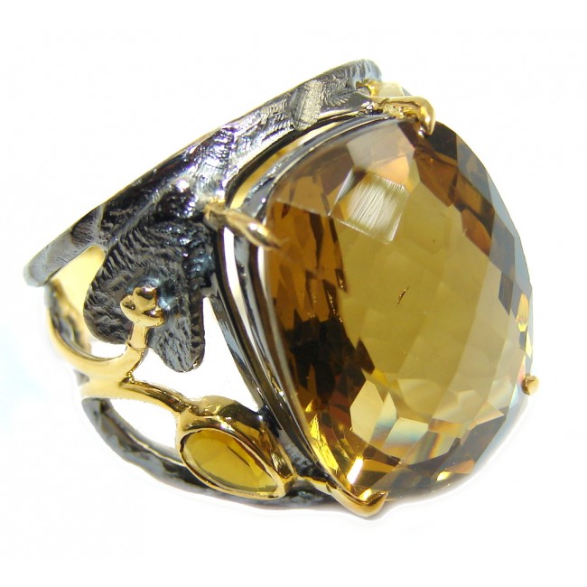 Summer Blast natural Citrinel Gold Rhodium plated over Sterling Silver Ring s. 9