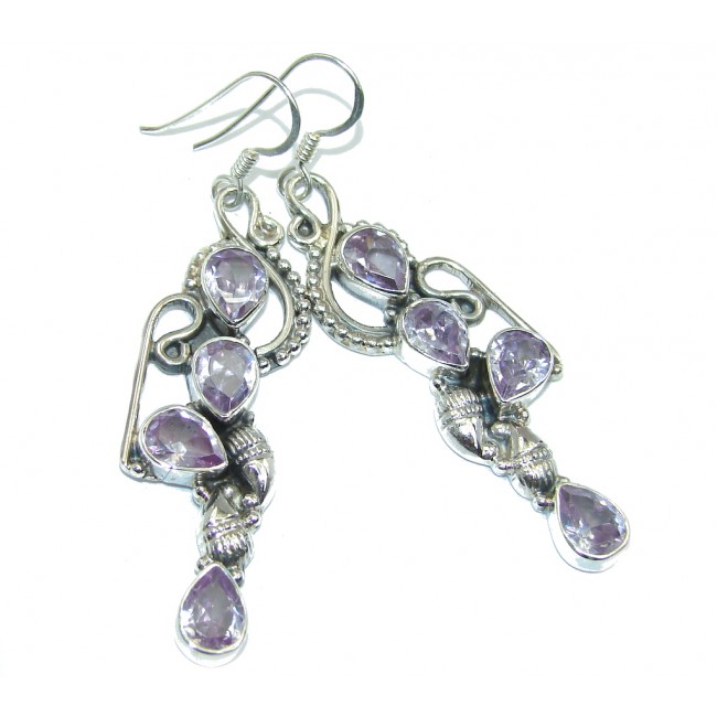 Great Lilac Cubic Zirconia Sterling Silver earrings