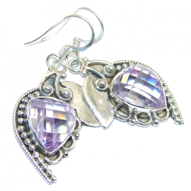 Great Lilac Cubic Zirconia Sterling Silver earrings