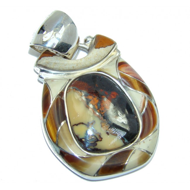 Beautiful Huge AAA+ Australian Koroit Opal Sterling Silver Pendant