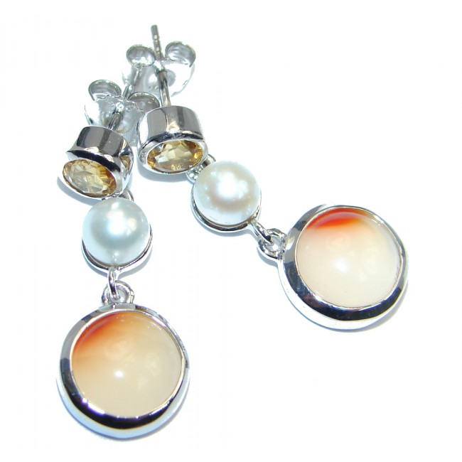Elegant Botswana Agate Sterling Silver earrings
