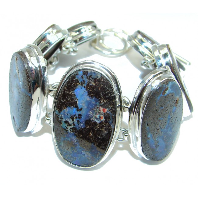 Australian Boulder Opal Sterling Silver handcrafted Bracelet