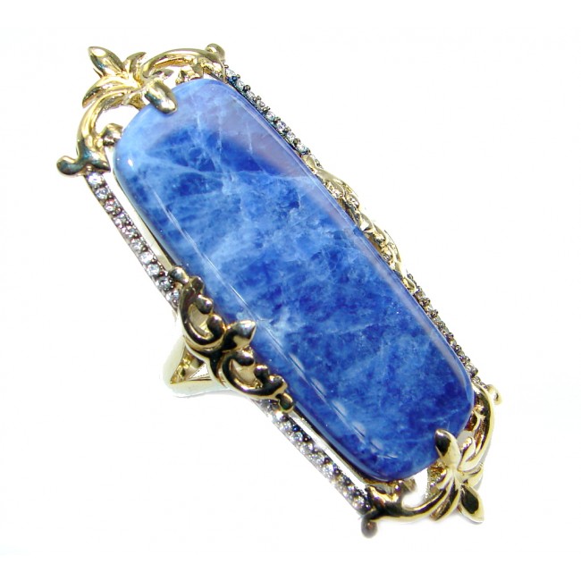 Irresistible Blue Sodalite Gold over Sterling Silver Ring s. 7