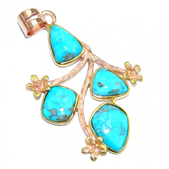 Sleeping Beauty Turquoise Gold plated over Sterling Silver Pendant