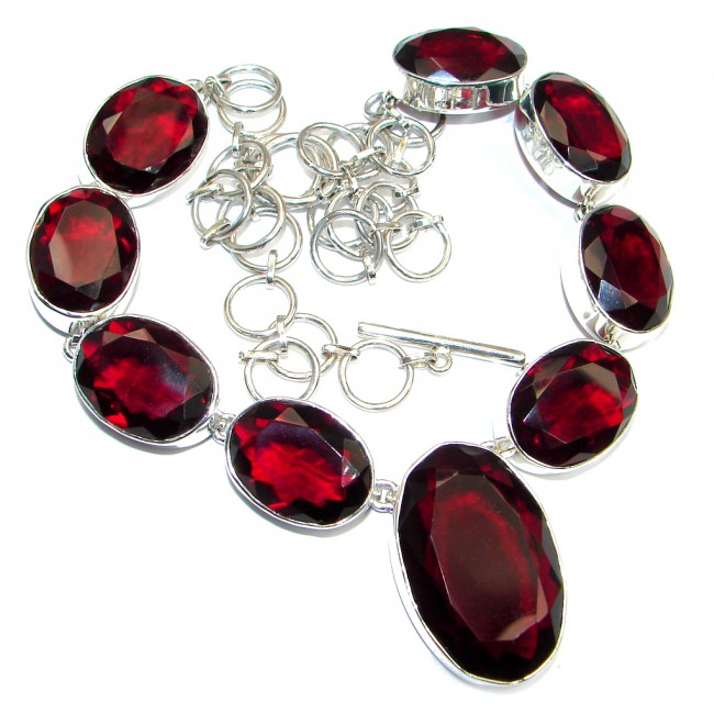True Passion created Red Quartz Sterling Silver handmade necklace
