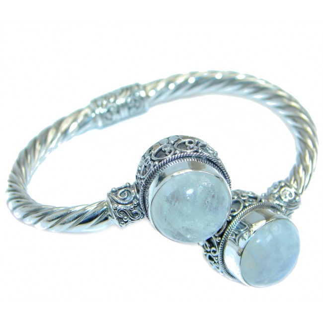 Real Treasure Fire Moonstone Sterling Silver handcrafted Bracelet / Cuff
