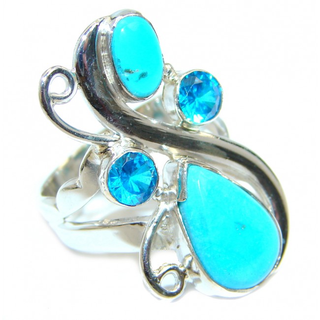 Sleeping Beauty Turquoise Sterling Silver Ring size 7