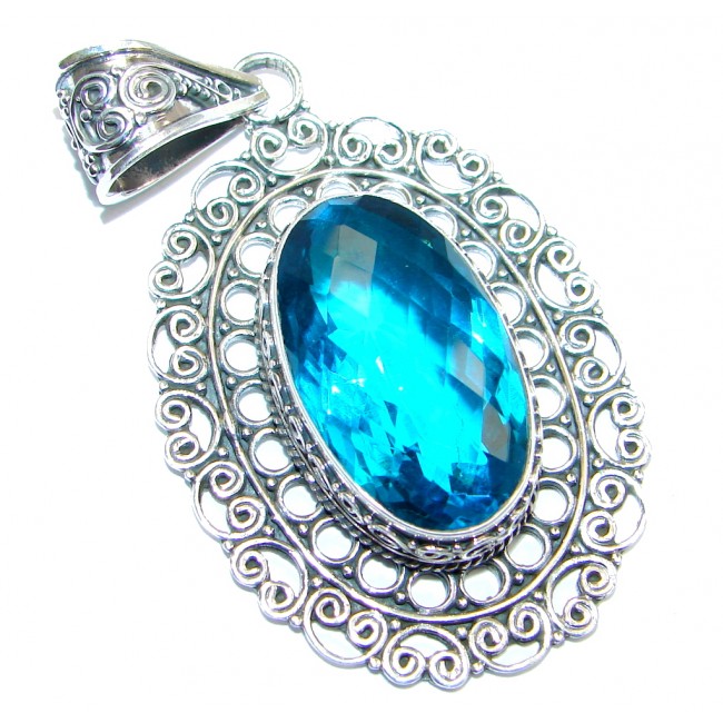 Sublime created Emerald Sterling Silver handmade Pendant
