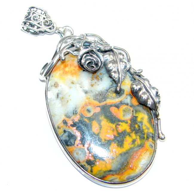 Collected Storm AAA Bumble Bee Jasper Sterling Silver handmade Pendant