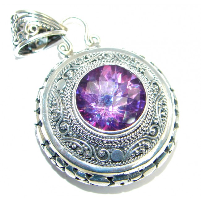 Spectacular Purple Magic Topaz Sterling Silver handcrafted Pendant