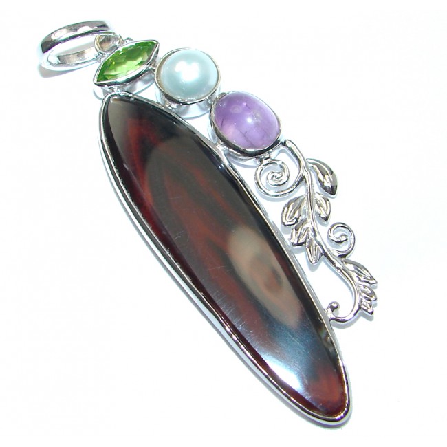 Great quality Montana Agate Sterling Silver handcrafted Pendant