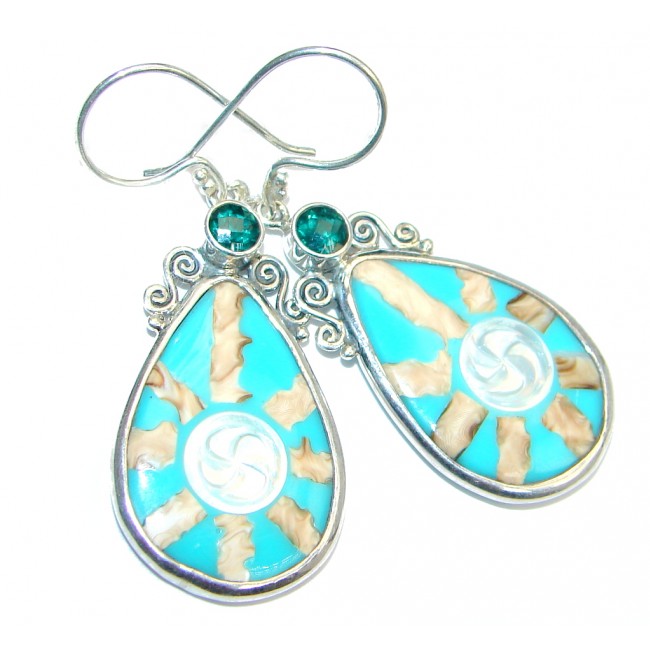 Simple Beauty Mint Shell Sterling Silver handcrafted earrings