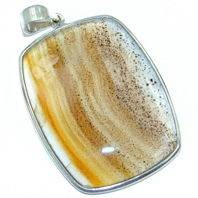Secret Montana Agate Sterling Silver handcrafted Pendant