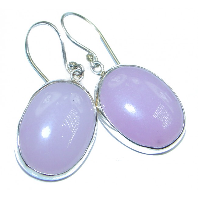 Simple Design Pink Agate Sterling Silver earrings