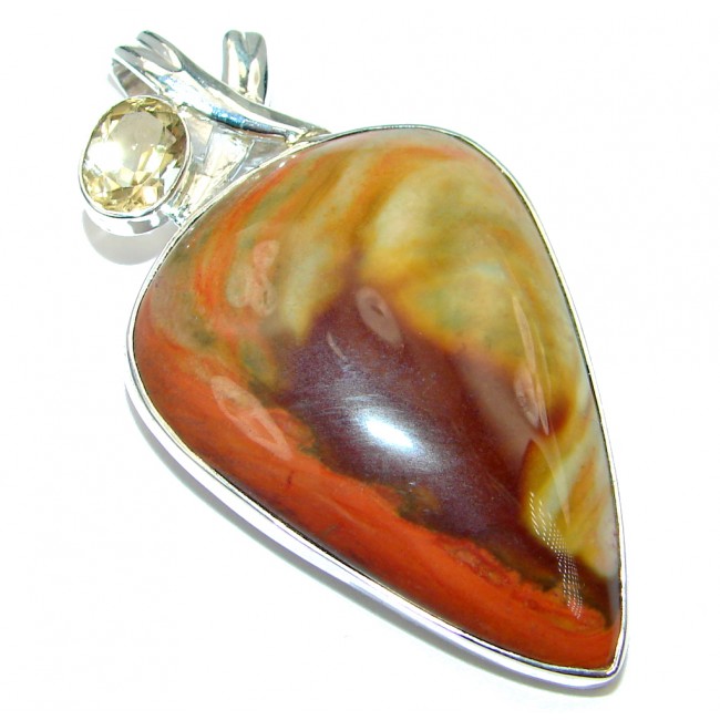 Great quality Imperial Jasper Sterling Silver handmade Pendant