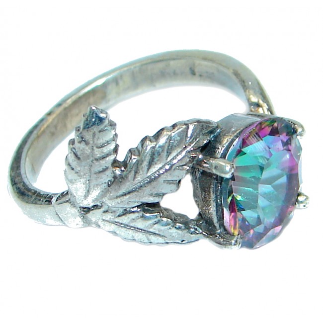 Exotic Blue Rainbow Magic Topaz Sterling Silver Ring s. 7 1/4